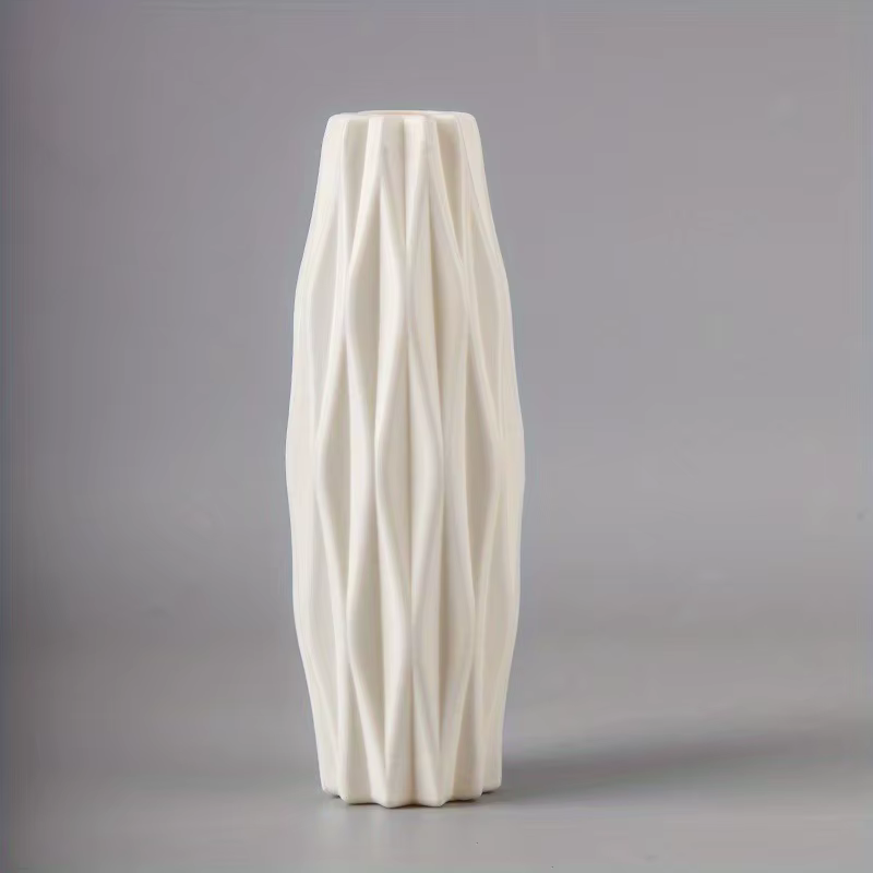 Vase en plastique découpé au diamant – Pot en céramique imitation incassable pour la décoration de l