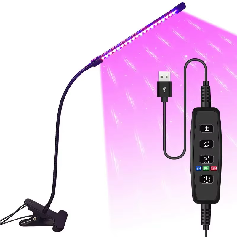 Lumière LED de croissance des plantes avec 10 niveaux de luminosité réglable, spectre complet 3H/9H/