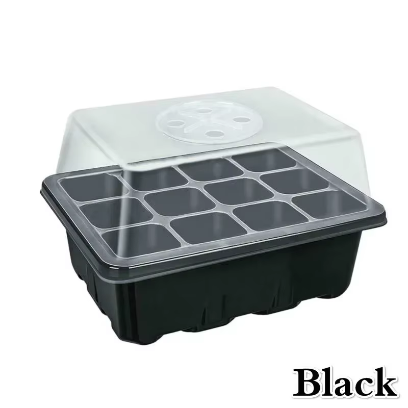 Plateau de semis à 12 alvéoles avec couvercle, boîte de croissance pour graines, kit de germination 