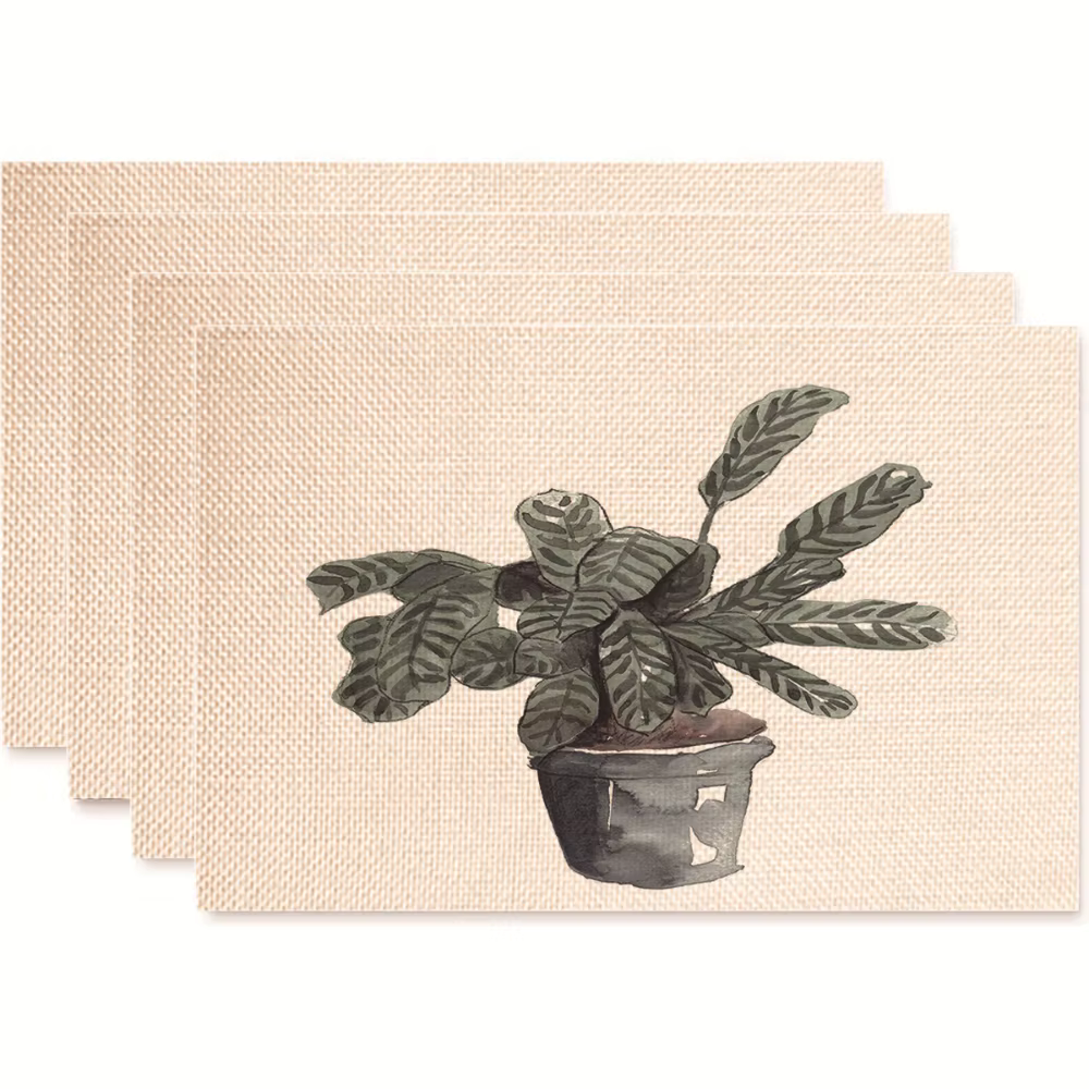 Monstera – napperon en lin Design, résistant à la chaleur, pour les amateurs de plantes, thème horti