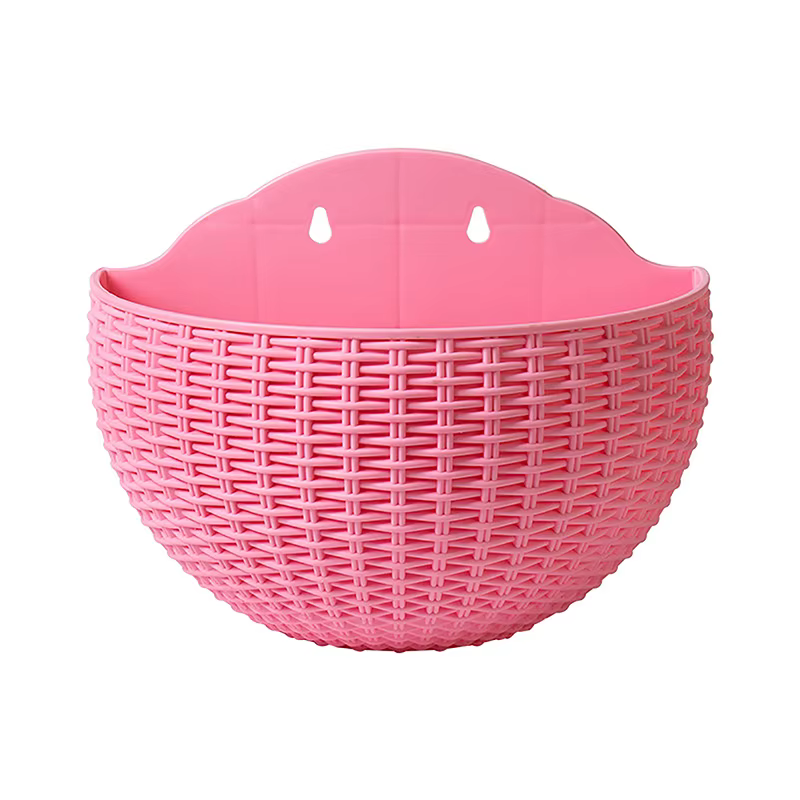 Pot de fleur mural en plastique exquis, jardinière de balcon de jardin extérieur, panier, décoration