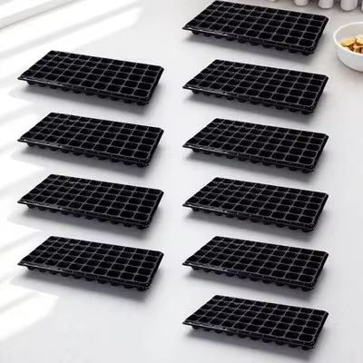 Lot de 10 plateaux de germination 50 cellules en plastique premium résistant aux fissures pour semis