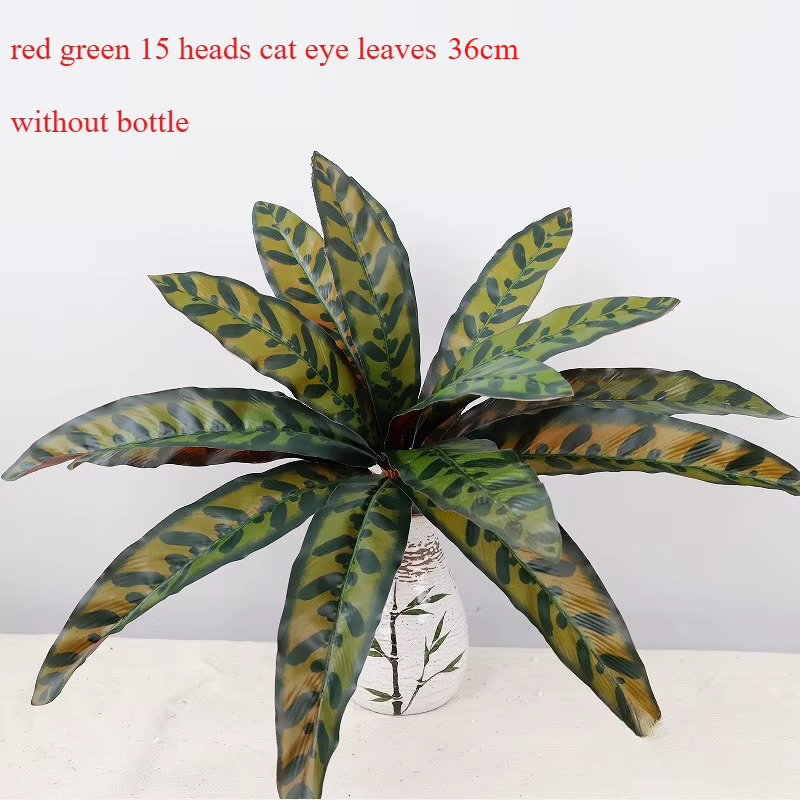 2 pièces plantes vertes artificielles en plastique feuilles de pomme Bouquet mariage Canna feuille p