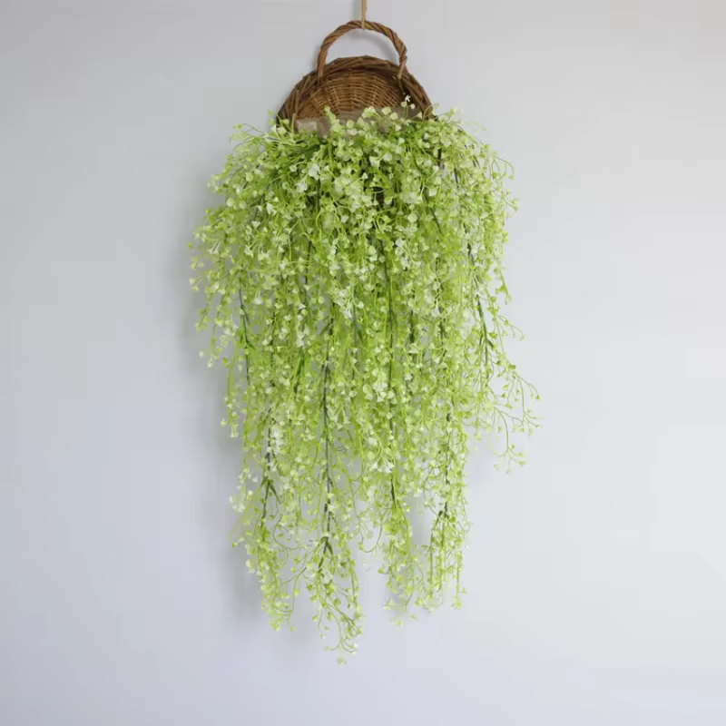 Plante artificielle en rotin, cloche dorée de saule, tir de mariage, maison, Bar, décoration murale 