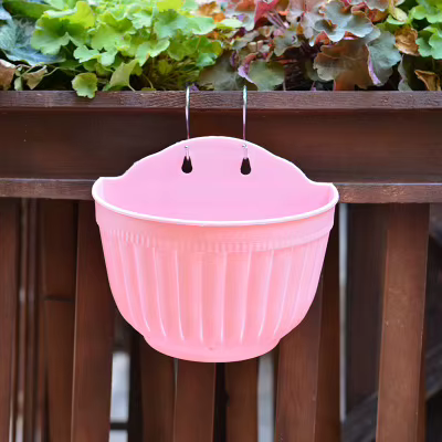 Pot de fleurs mural en plastique, pot de fleurs mural en résine, pot de fleurs coloré pour jardinage