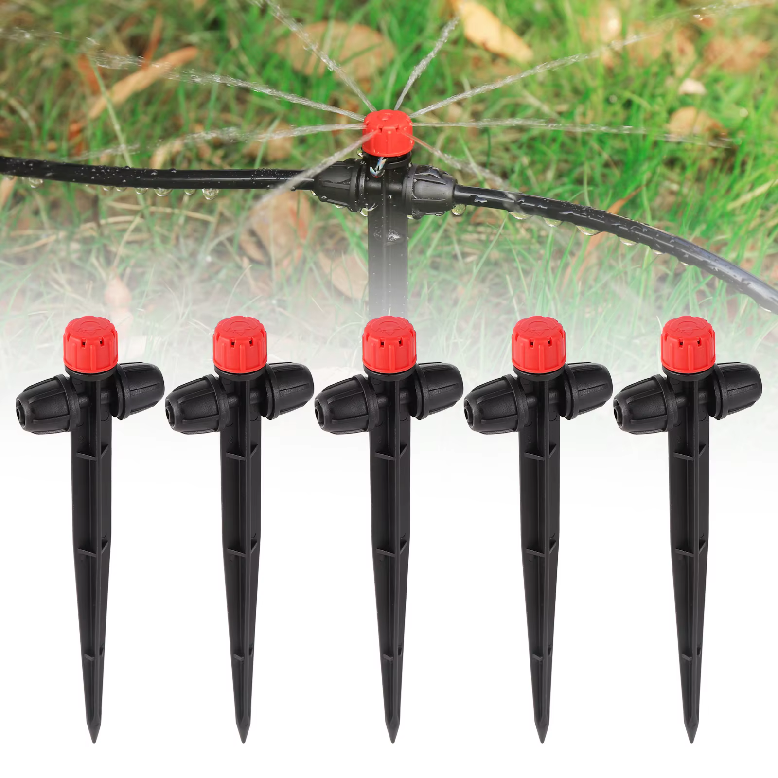 Arroseur goutte-à-goutte à pointes, 10/30 pièces, émetteur de goutte à 8 trous, arroseur à dispersio