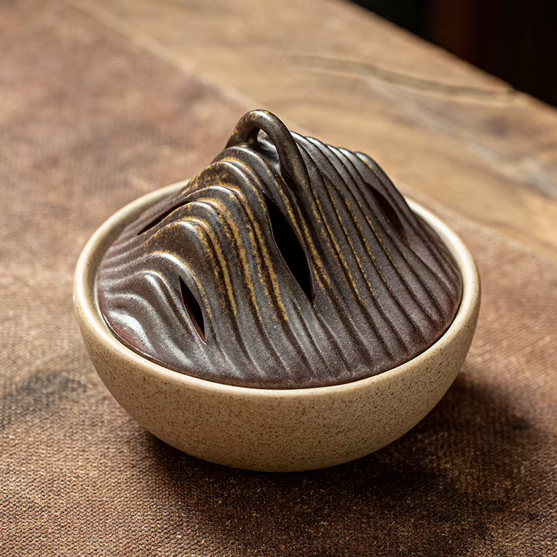 Brûleur d'encens à reflux d'argile violette, poêle d'aromathérapie, décoration de haute montagne et 