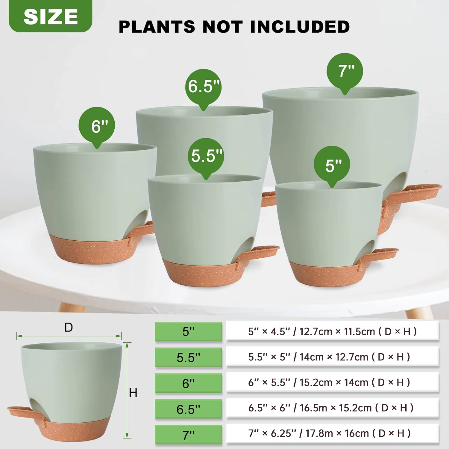 Pots de plantes d'intérieur à arrosage automatique, jardinières avec trou de proximité, pot de plant