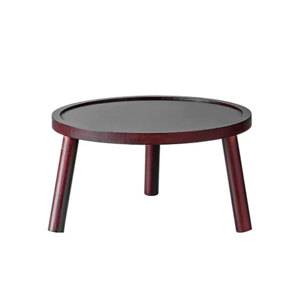 Plateau de pot de fleurs rond en bois, jaune et rouge, support de pot de fleurs, ornement de bureau,