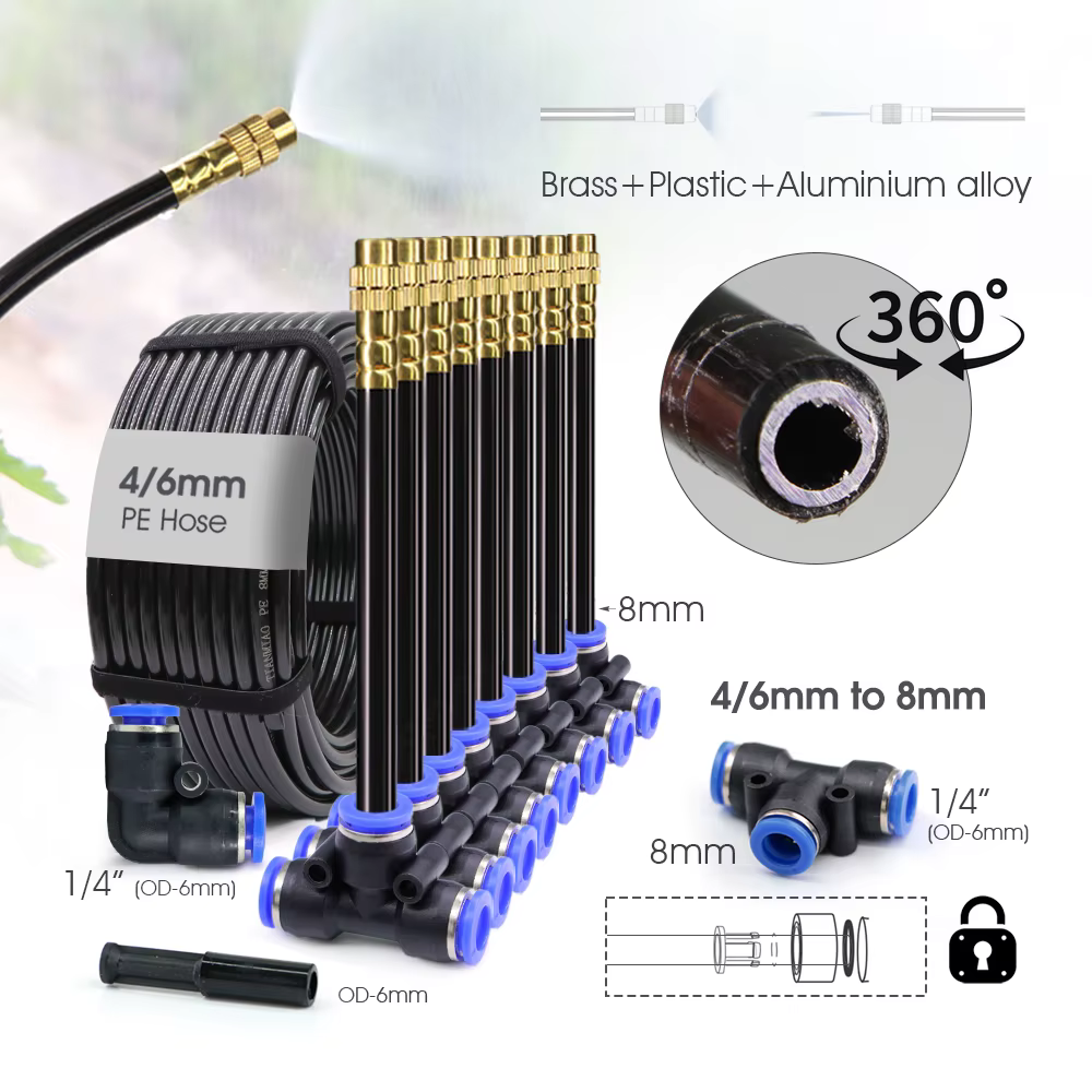 360 °   Système d'arrosage par pulvérisation en laiton Flexible, réglage à rotation libre, pompe de 