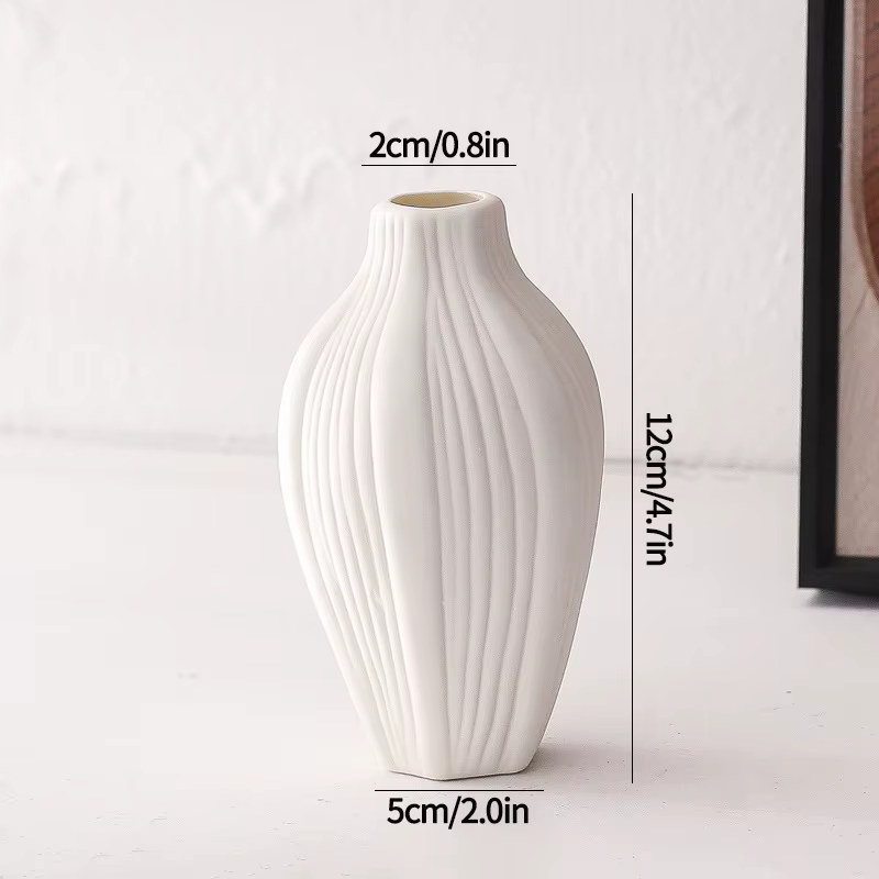 Vases en céramique blanche, style minimaliste moderne, ornements de table, décorations de maison, po