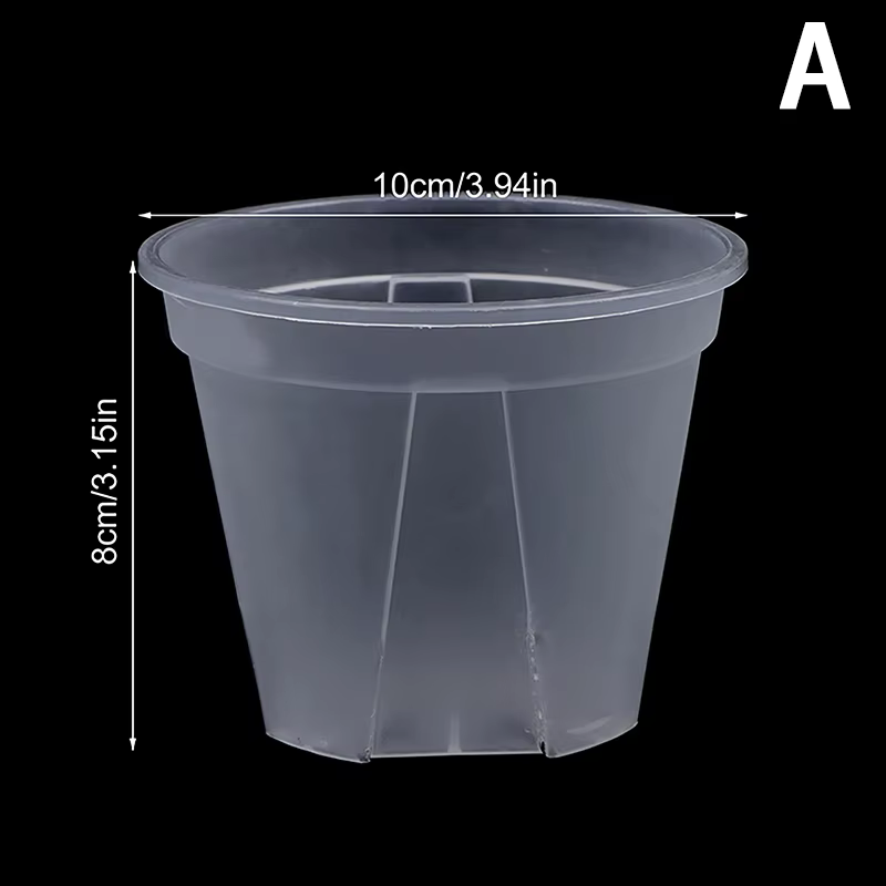 Pot de fleur transparent avec escalier, pot d'orchidée transparent, trous pour bureau à domicile, PP