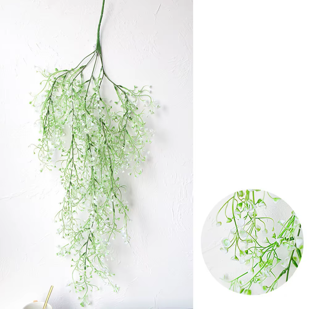 Plantes artificielles en plastique, fleurs artificielles, feuilles suspendues faites à la main, lian