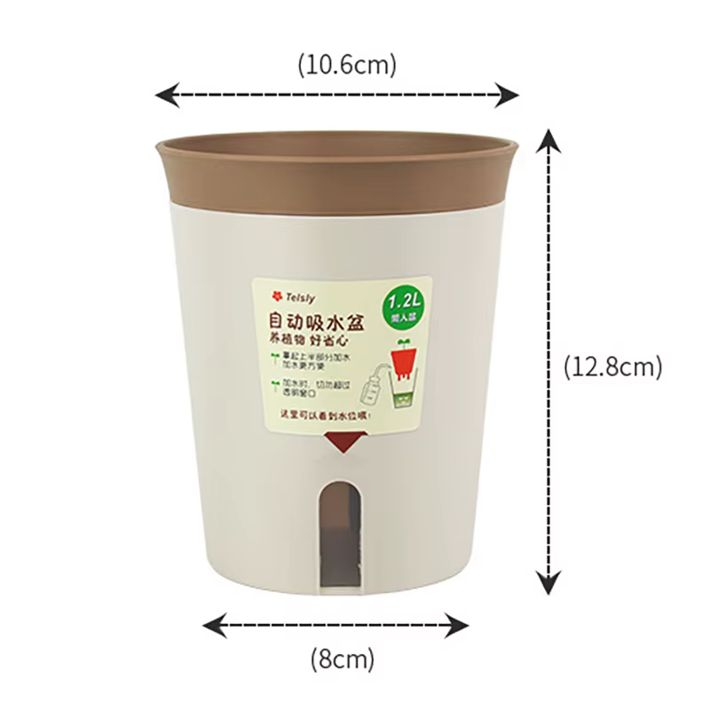 Pot de fleur hydroponique à Double couche, arrosage automatique, en plastique, plantes paresseuses e