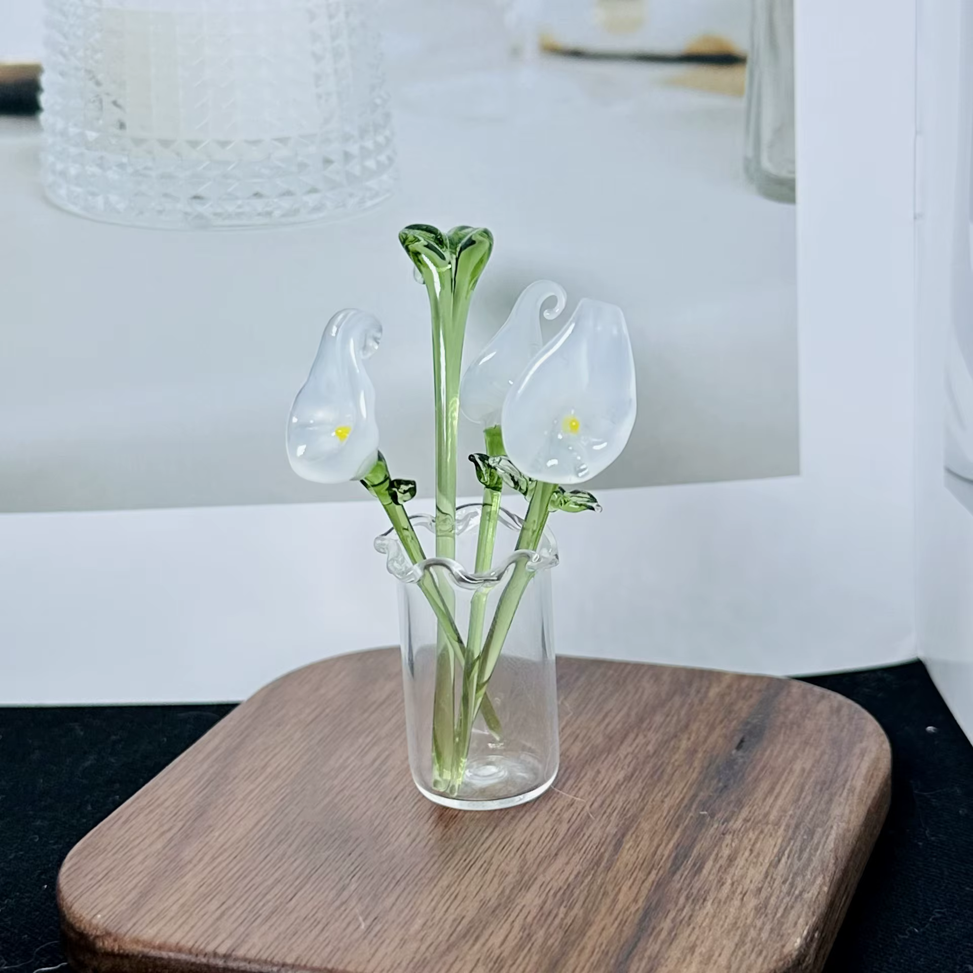 Mini Vase à fleurs fait à la main en glaçure colorée, ornement décoratif minimaliste moderne haut de