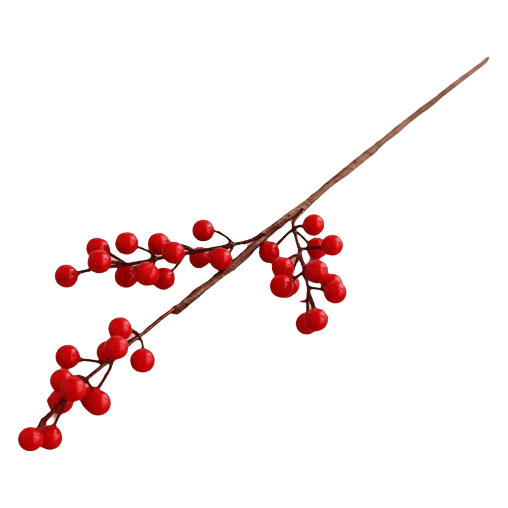 Branche de baies rouges givrées, bricolage, baies de houx artificielles réalistes, décoration de cou