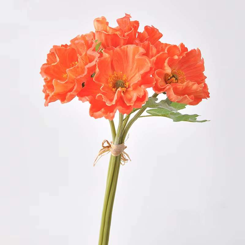 Fleur artificielle de coquelicot de maïs en silicone PU, vraie touche, fausse plante pour la décorat