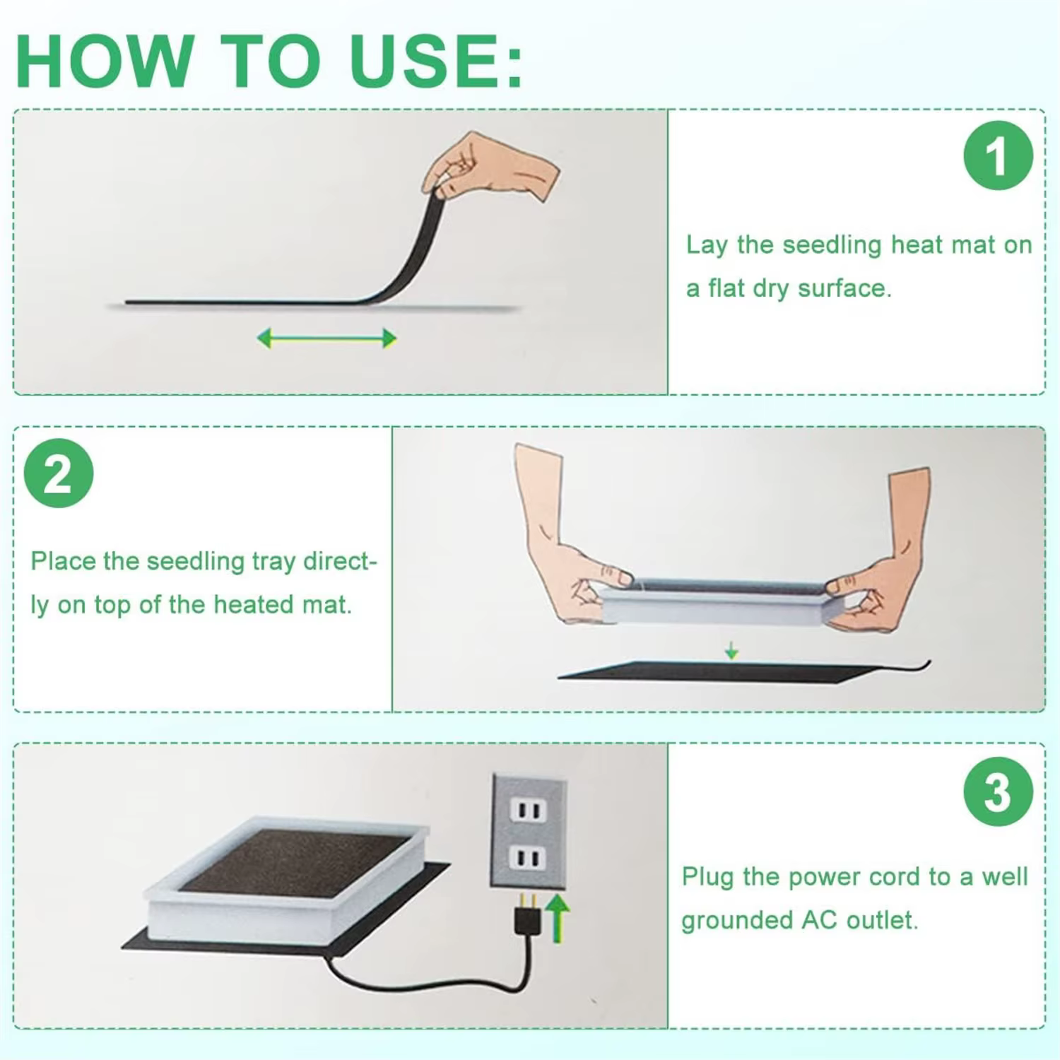 Tapis chauffant pour semis avec Thermostat numérique, coussin chauffant pour Germination des plantes