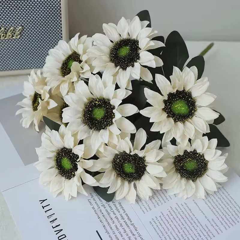 Bouquet de tournesols artificiels en soie, fausses fleurs, décor de mariage, Style Ins, Vintage, hau