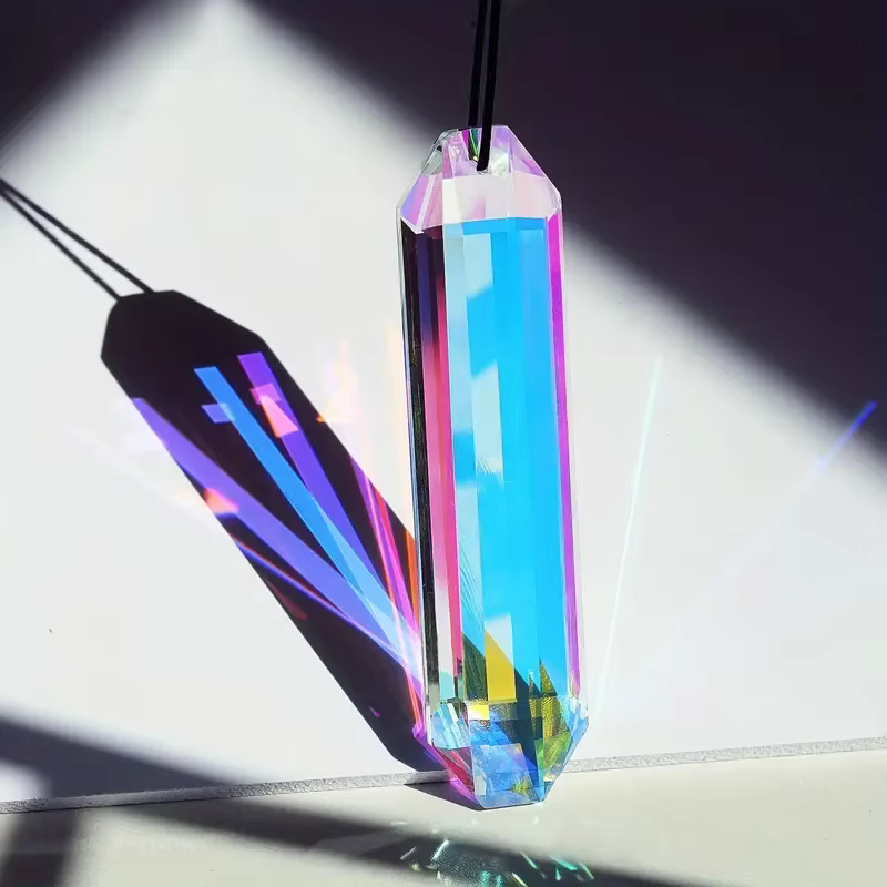 Pendentif prisme de fenêtre attrape-soleil 2 pièces, fabrication d'arc-en-ciel en cristal, ornement