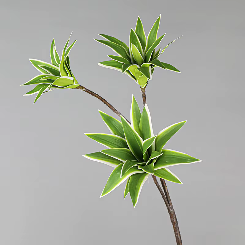 Grande branche de plantes de lys artificielles de 83cm, feuilles d'arbre Tropical, fausses feuilles 