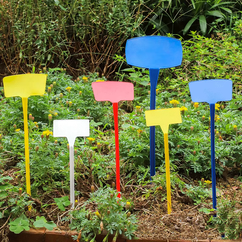 Marqueurs de plantes en plastique pour ornement de jardin, étiquettes retournées de type T, marqueur