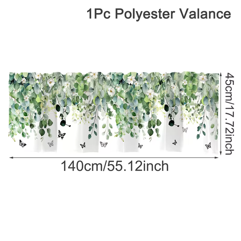 Voilage de fenêtre à motif floral de printemps (tournesol) avec passe-tringle pour salon, cuisine, c