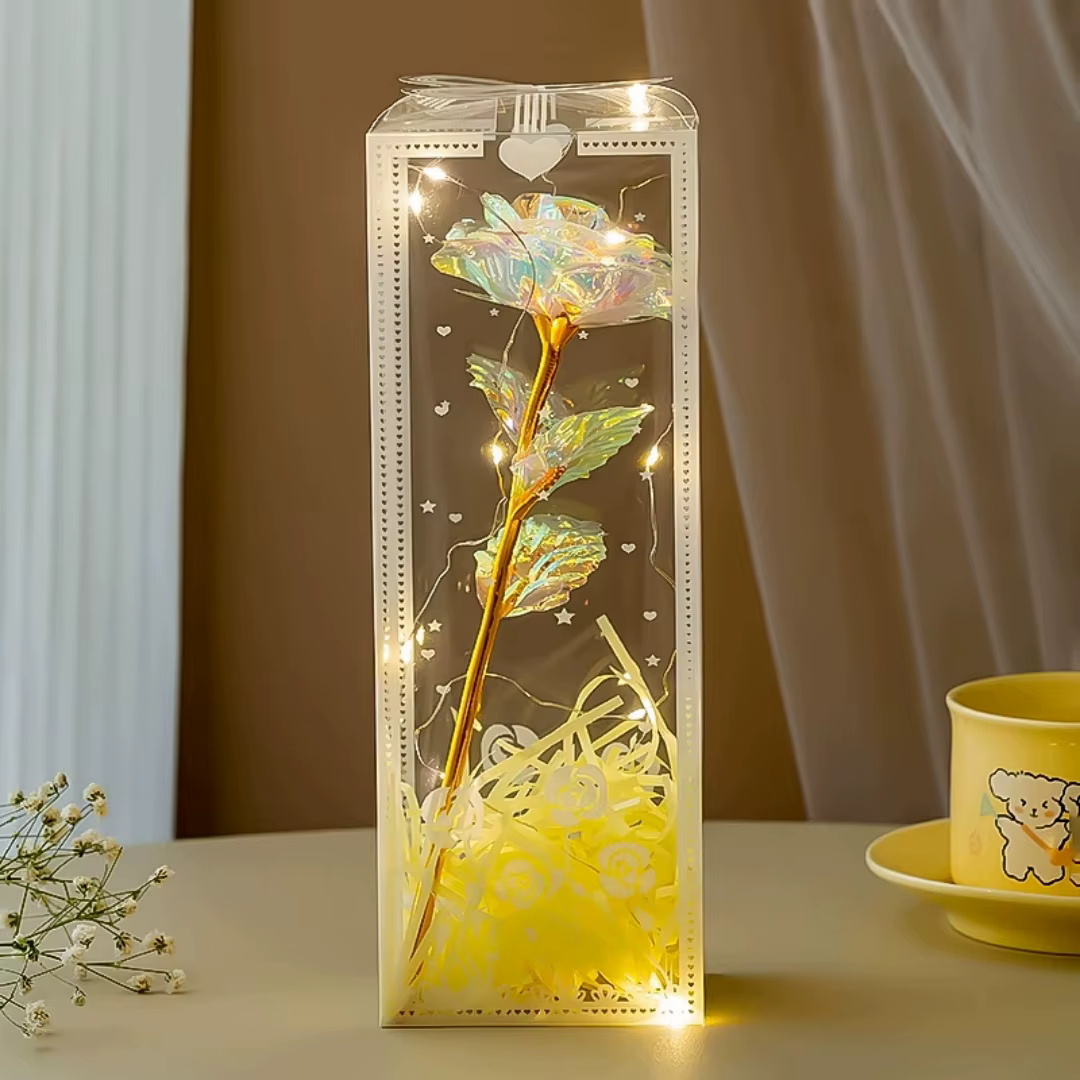 Mariage Led galaxie Rose fleur éternelle avec lumières en dôme pour toujours Rose rouge Rose saint v