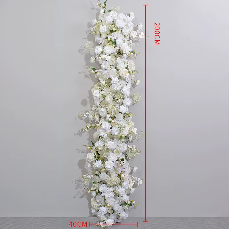 Rangées de roses artificielles, 200x40CM, Solution à arrêt unique pour arc de Table romantique, déco