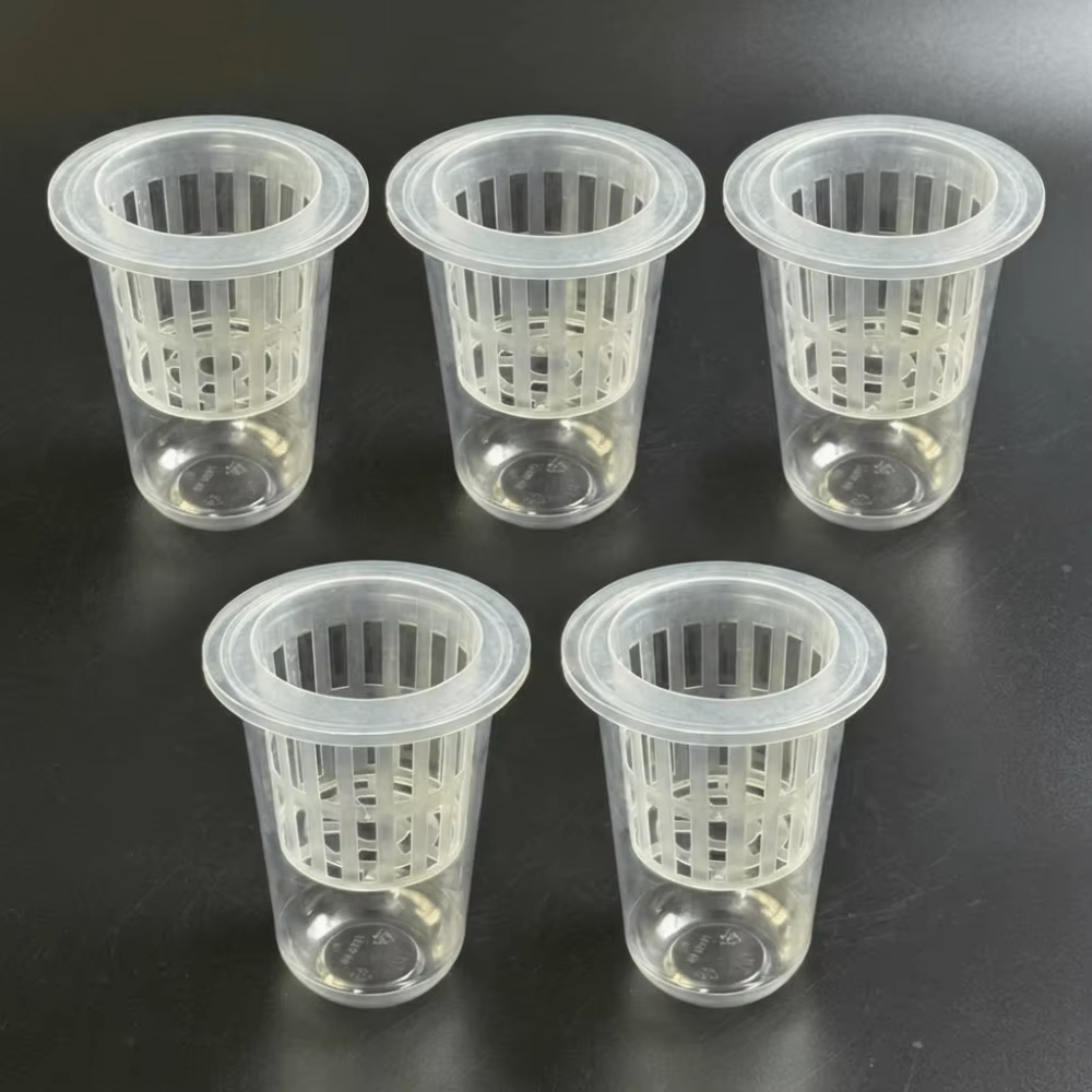 Gobelets en maille plastique transparente pour hydroponie, gobelets de propagation de plantes avec v