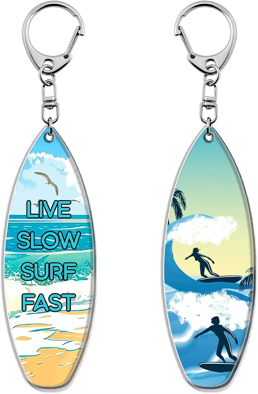 Porte-clés flottant en forme de planche de surf – Cadeau de plage pour les femmes passionnées de sur