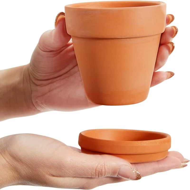 Paquet de 9 petits Pots en terre cuite de 3 pouces avec soucoupes pour plantes succulentes, jardiniè