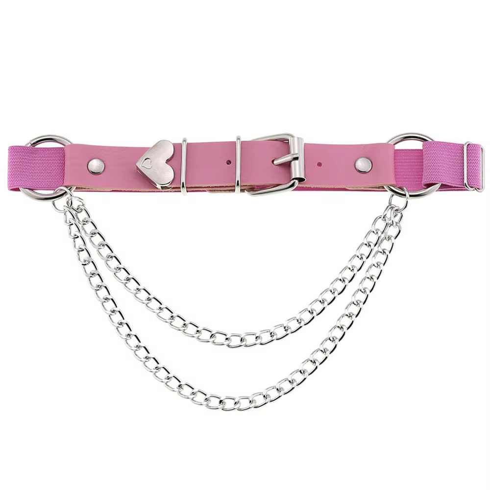 Harnais de jambe réglable sexy avec chaîne, anneau de cuisse, accessoires de mode punk, porte-jarret