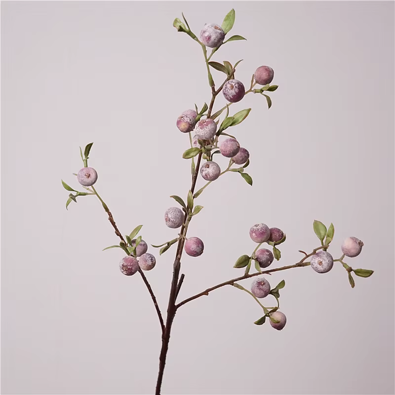 3 pièces de décorations de jardin en forme de branches de fruits givrés, petites pommes, plantes lud