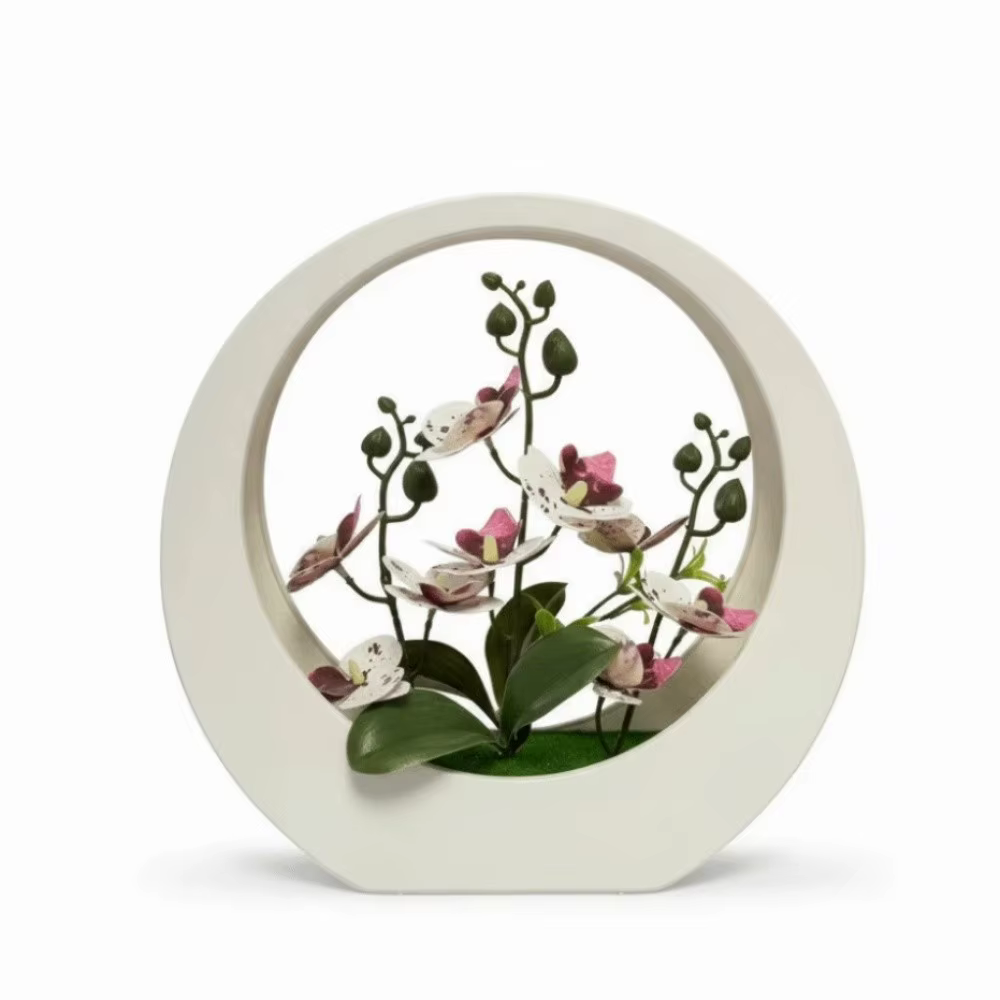 Orchidée Artificielle en Pot, Décoration Florale Artistique pour la Maison, Plante en Pot en Forme d