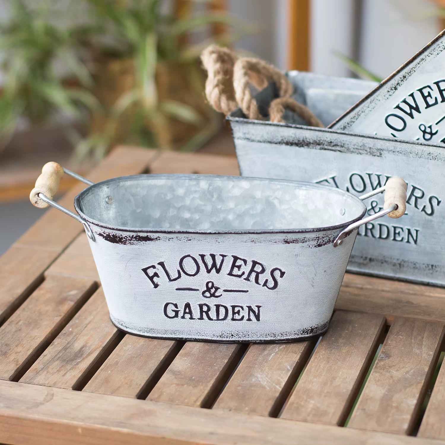 Pot de fleurs polyvalent en fer, récipient pour plantes, vase à fleurs rétro, style rustique europée