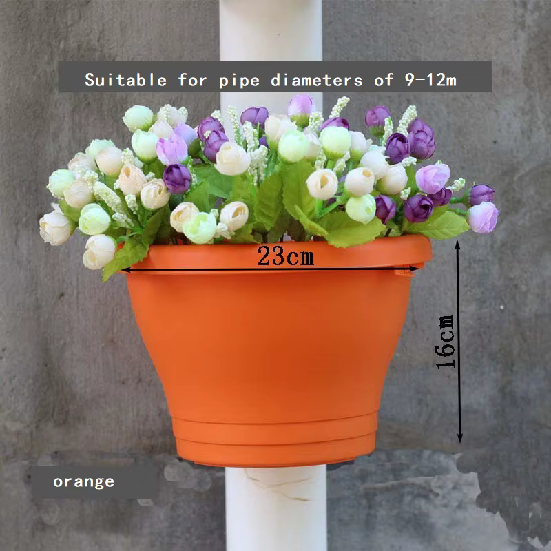 Pot de fleur suspendu, panier créatif, rangement de gouttière, bec de descente, Pot de fleurs d'inté