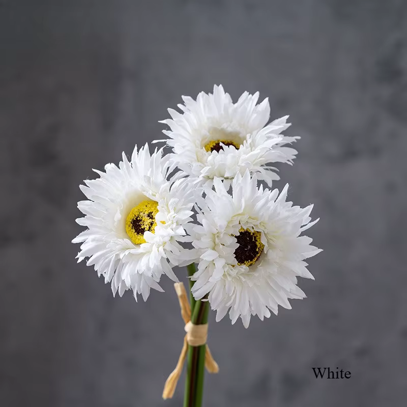 Fleurs artificielles en soie de marguerite Gerbera de 11 pouces, pour décoration de jardin de maison