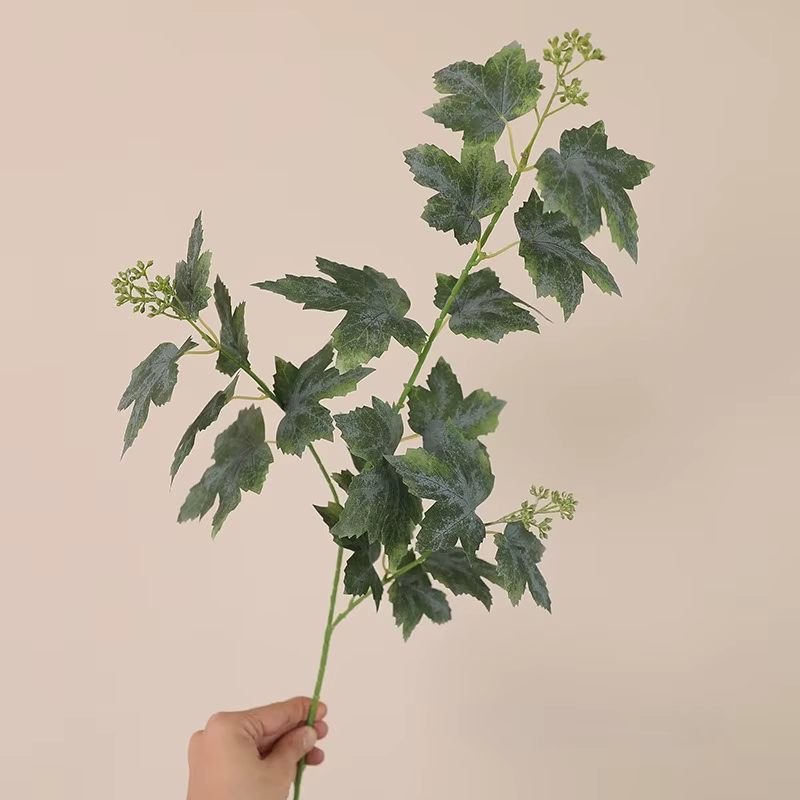 Plantes vertes artificielles en soie, 4 pièces, feuilles de raisin, Branches, plantes décoratives po