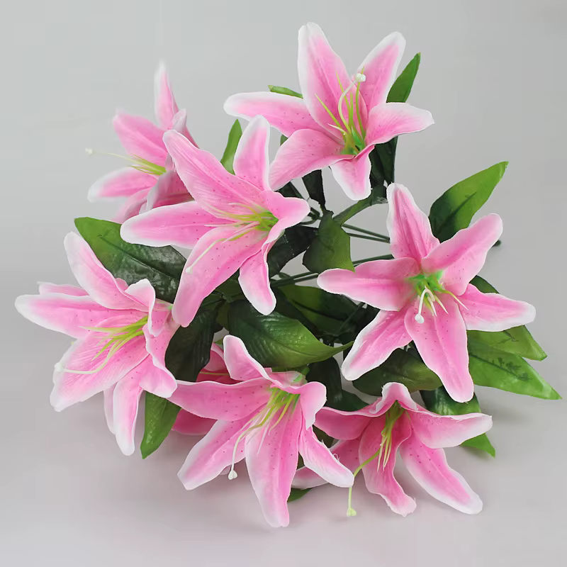 Fleurs de lys artificielles multicolores européennes, 10 têtes, fausses fleurs de mariée, décoration