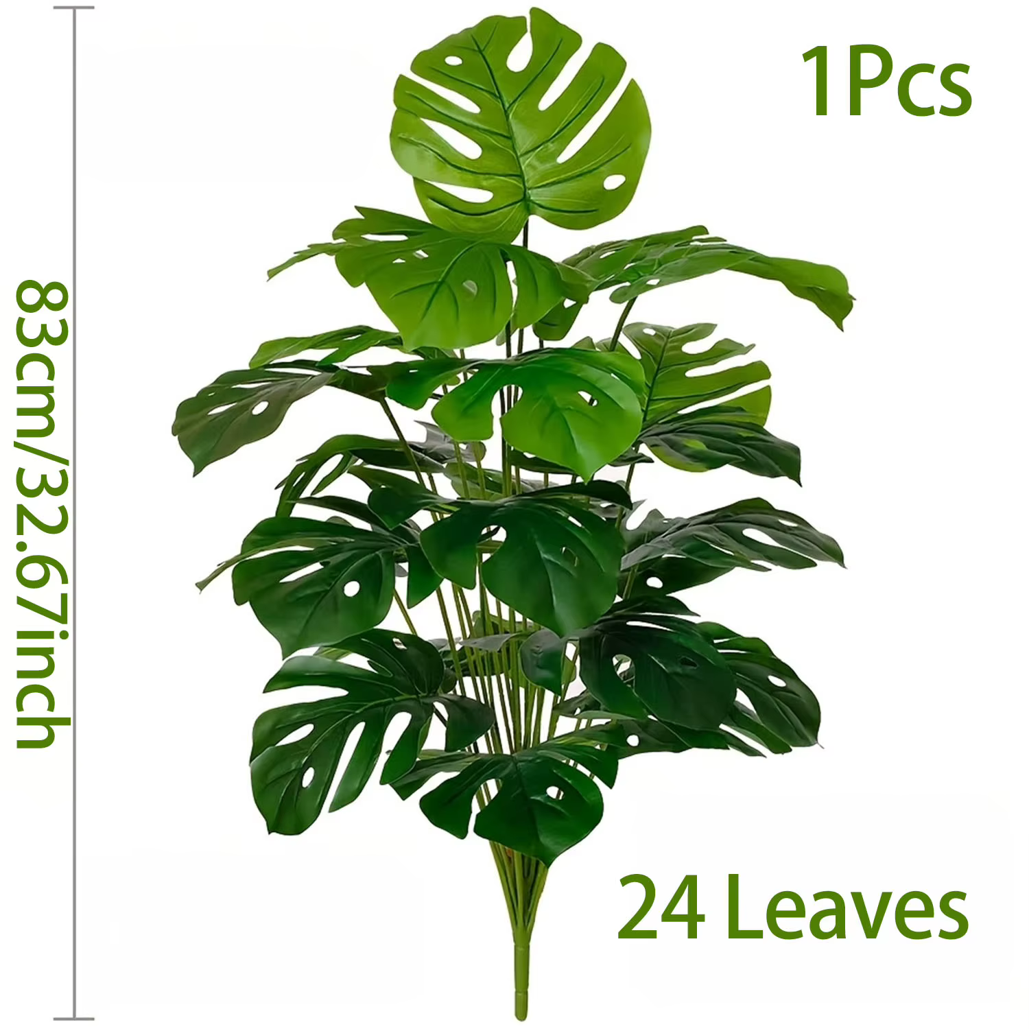 Une grande plante verte tropicale artificielle Dracaena avec 24 grandes feuilles, branche longue à l