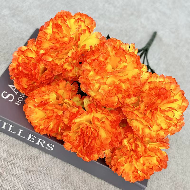 Chrysanthèmes artificiels, fleurs d'automne en soie, fleurs de souci Orange, fausses fleurs de mangu