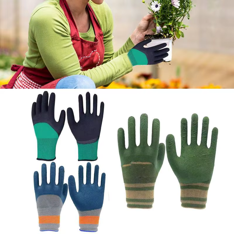 1 paire de gants de jardinage en Latex, imperméables, horticoles, équipement de protection antidérap