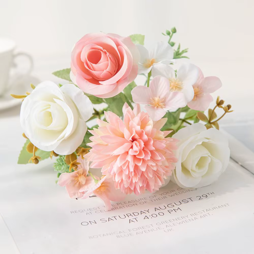 Fleurs artificielles en soie, Hortensia, Rose, pour les fêtes, la Saint-Valentin, les mariages, cour