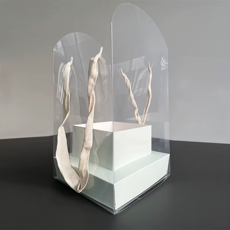Nouvelle boîte d'emballage pour fleurs roses, étanche, transparente, pour arrangements floraux, boît