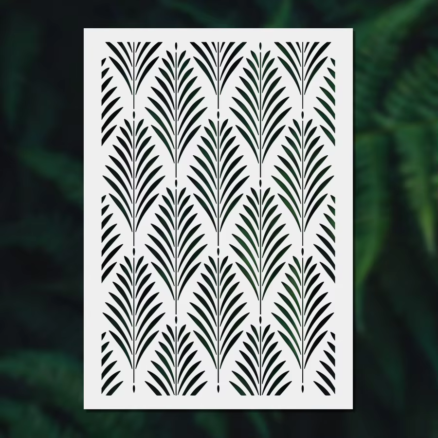 1PC Pochoir de dessin A4 en forme de feuille de palmier, motif plante tropicale, pour journal, scrap