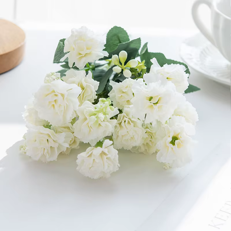 Fleurs Artificielles en Soie : Roses et Œillets pour Décoration de Vase, Festivals, Jardin Extérieur