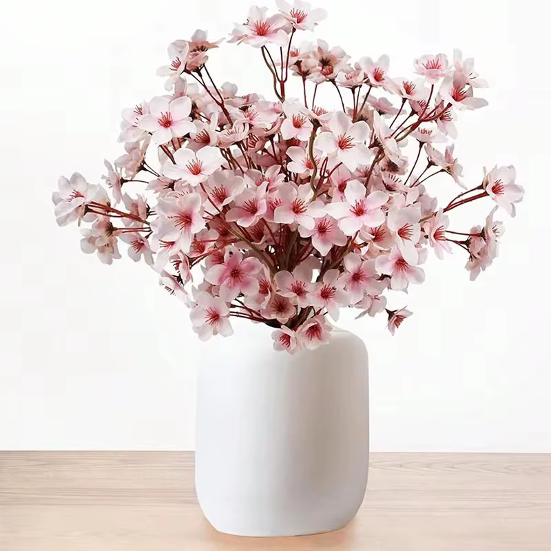 Fleurs artificielles Soie Peach Blossom Arrangement Accueil Salle De Mariage Table Partie OutdoorYar