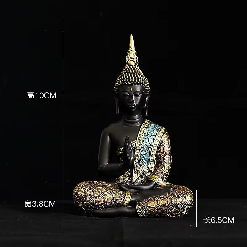 Statue de bouddha thaïlandaise faite à la main, grande sculpture de bouddha en résine verte, bouddhi