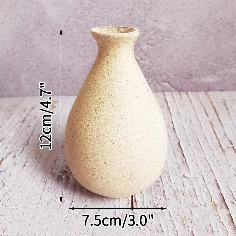 Vase à Fleurs en Bois Rétro Décoratif de Table, Pot de Fleurs vaccées, Style Européen, Esthétique, O